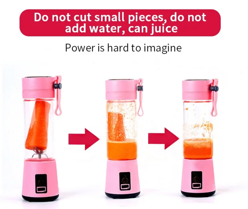 Mini mélangeur portable de 380 ml pour shakes et smoothies rechargeable par USB, presse-agrumes de voyage, tasse de jus.