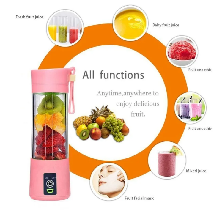 Mini mélangeur portable de 380 ml pour shakes et smoothies rechargeable par USB, presse-agrumes de voyage, tasse de jus.