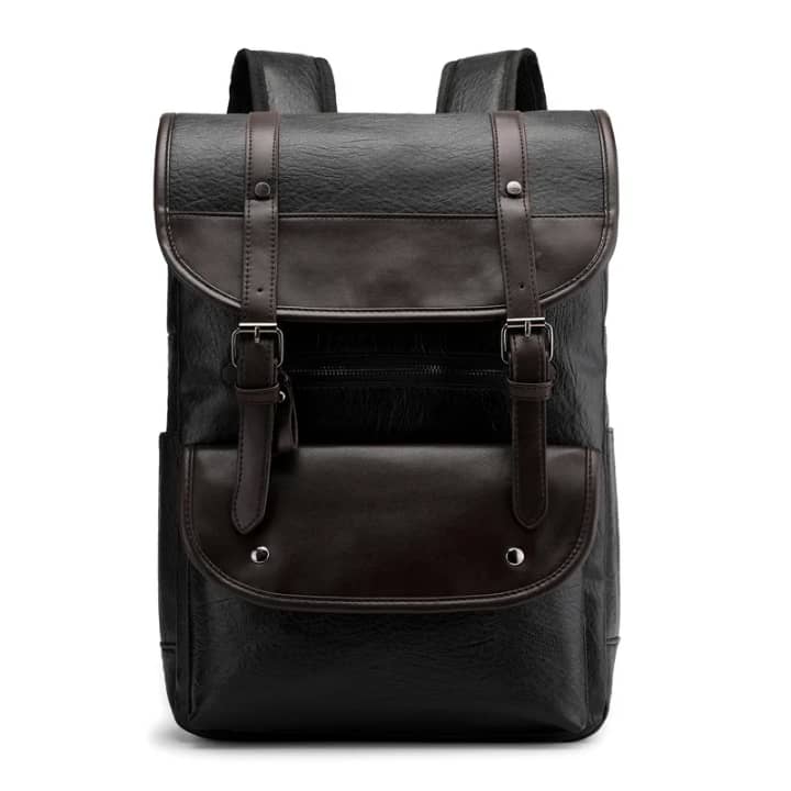 Sac à dos pour ordinateur d'affaires rétro tendance pour hommes pour voyage sac à dos en cuir imperméable de grande capacité